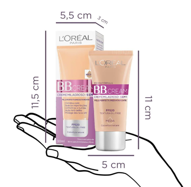 Base BB Cream L'Oréal Paris 5 em 1 Dermo Expertise Cor Clara FPS 20 30ml - Imagem 3