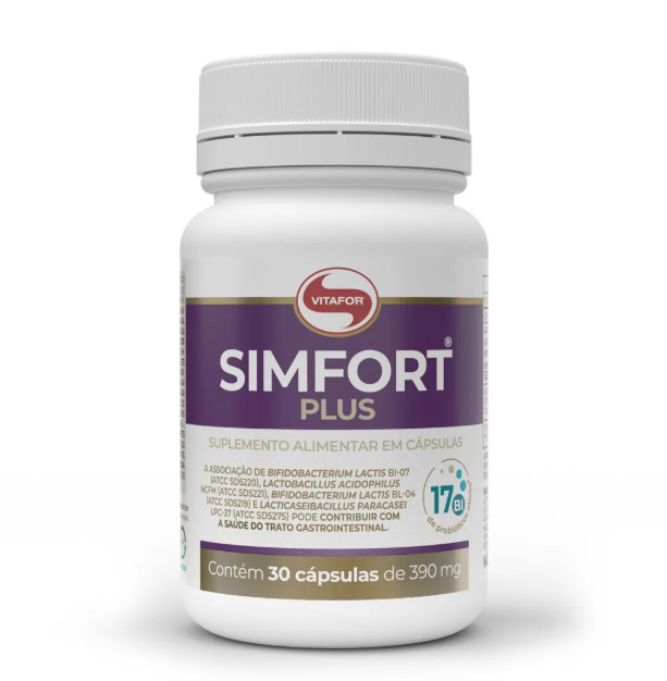 Suplemento Alimentar Simfort Plus Vitafor Probiótico 30 Cápsulas