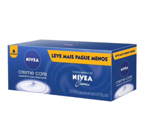 Kit Sabonete em Barra Nivea Creme Care 90g com 6 unidades
